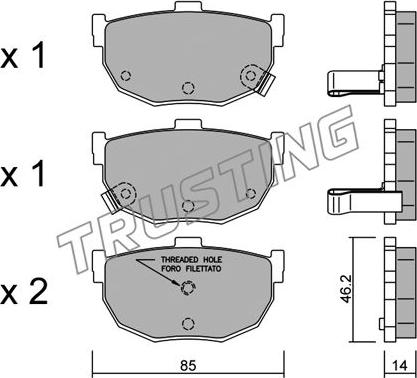 Trusting 371.1 - Тормозные колодки, дисковые, комплект autospares.lv