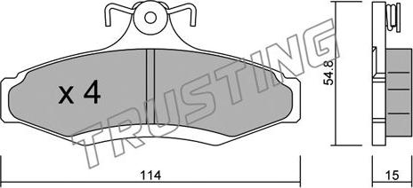 Trusting 378.0 - Тормозные колодки, дисковые, комплект autospares.lv