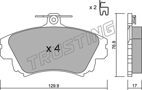 Trusting 295.0 - Тормозные колодки, дисковые, комплект autospares.lv