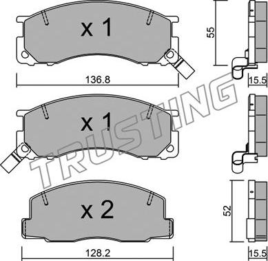 Trusting 290.0 - Тормозные колодки, дисковые, комплект autospares.lv