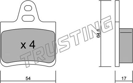 Trusting 293.0 - Тормозные колодки, дисковые, комплект autospares.lv