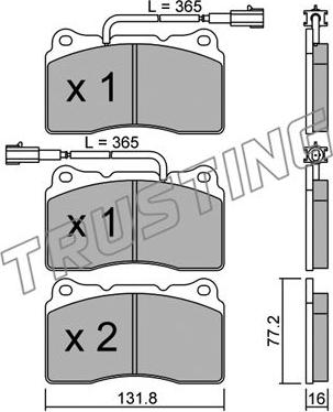 Trusting 297.4 - Тормозные колодки, дисковые, комплект autospares.lv