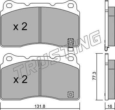 Trusting 297.5 - Тормозные колодки, дисковые, комплект autospares.lv