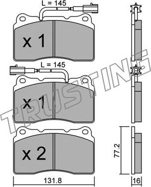 Trusting 297.0 - Тормозные колодки, дисковые, комплект autospares.lv