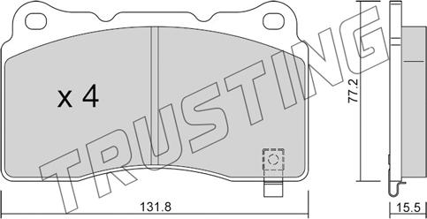 Trusting 297.8 - Тормозные колодки, дисковые, комплект autospares.lv