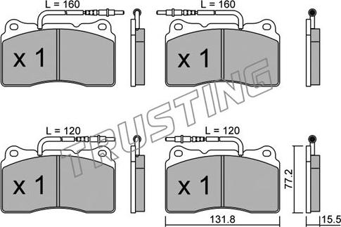 Trusting 297.3 - Тормозные колодки, дисковые, комплект autospares.lv