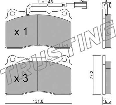 Trusting 297.7 - Тормозные колодки, дисковые, комплект autospares.lv