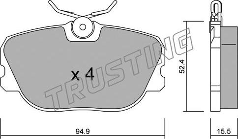 Trusting 244.0 - Тормозные колодки, дисковые, комплект autospares.lv