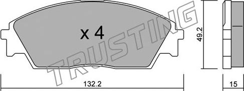 Trusting 245.0 - Тормозные колодки, дисковые, комплект autospares.lv