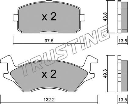 Trusting 243.0 - Тормозные колодки, дисковые, комплект autospares.lv