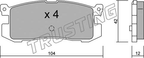 Trusting 242.0 - Тормозные колодки, дисковые, комплект autospares.lv