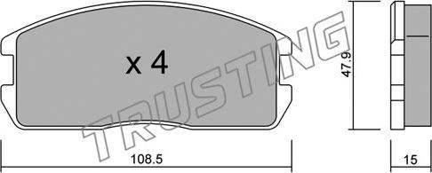 Trusting 247.0 - Тормозные колодки, дисковые, комплект autospares.lv