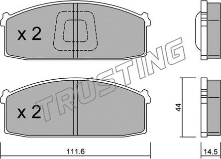 Trusting 254.1 - Тормозные колодки, дисковые, комплект autospares.lv