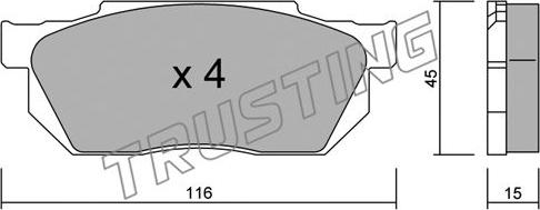 Trusting 256.0 - Тормозные колодки, дисковые, комплект autospares.lv