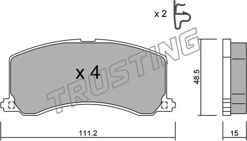 Trusting 257.0 - Тормозные колодки, дисковые, комплект autospares.lv