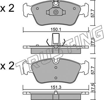 Trusting 269.0 - Тормозные колодки, дисковые, комплект autospares.lv