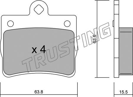 Trusting 264.0 - Тормозные колодки, дисковые, комплект autospares.lv