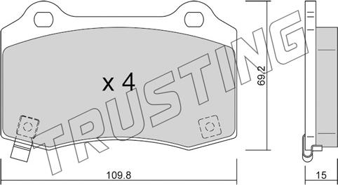 Trusting 260.6 - Тормозные колодки, дисковые, комплект autospares.lv