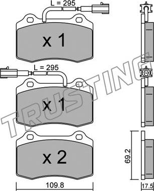 Trusting 260.0 - Тормозные колодки, дисковые, комплект autospares.lv