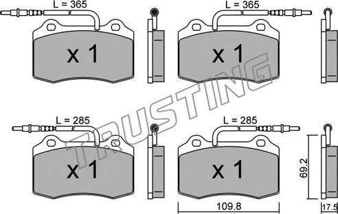 Trusting 260.1 - Тормозные колодки, дисковые, комплект autospares.lv