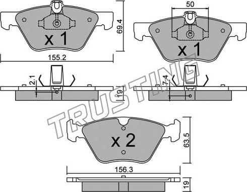 Trusting 261.1 - Тормозные колодки, дисковые, комплект autospares.lv