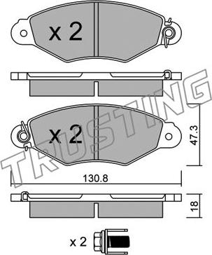 Trusting 262.0 - Тормозные колодки, дисковые, комплект autospares.lv