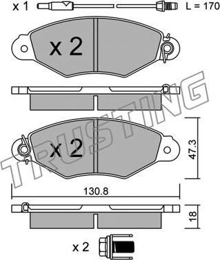 Trusting 262.1 - Тормозные колодки, дисковые, комплект autospares.lv