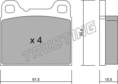 Trusting 209.0 - Тормозные колодки, дисковые, комплект autospares.lv