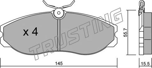 Trusting 206.0 - Тормозные колодки, дисковые, комплект autospares.lv