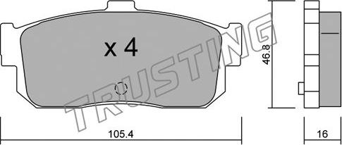 Trusting 200.0 - Тормозные колодки, дисковые, комплект autospares.lv