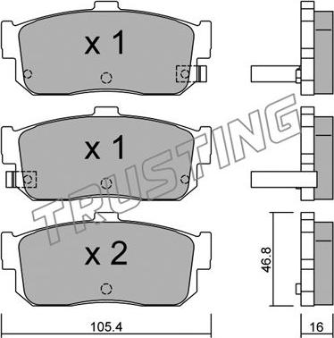 Trusting 200.1 - Тормозные колодки, дисковые, комплект autospares.lv