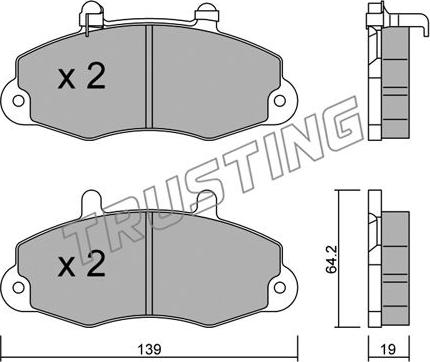 Trusting 201.1 - Тормозные колодки, дисковые, комплект autospares.lv