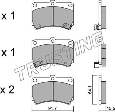 Trusting 203.0 - Тормозные колодки, дисковые, комплект autospares.lv