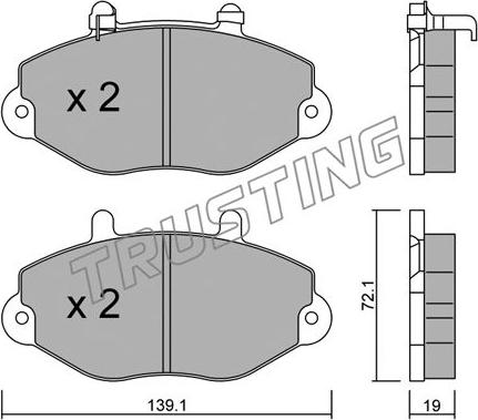 Trusting 202.1 - Тормозные колодки, дисковые, комплект autospares.lv