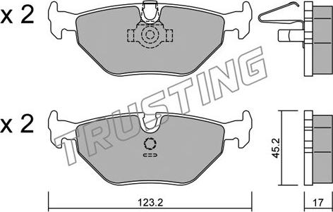 Trusting 219.0 - Тормозные колодки, дисковые, комплект autospares.lv