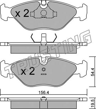 Trusting 218.0 - Тормозные колодки, дисковые, комплект autospares.lv