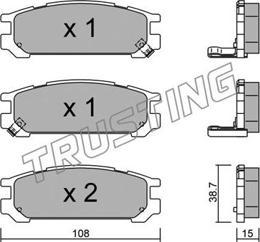 Trusting 213.0 - Тормозные колодки, дисковые, комплект autospares.lv