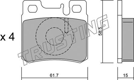 Trusting 212.0 - Тормозные колодки, дисковые, комплект autospares.lv