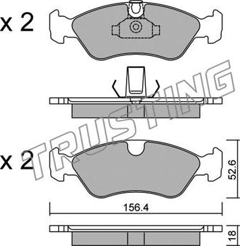 Trusting 217.0 - Тормозные колодки, дисковые, комплект autospares.lv