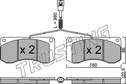 Trusting 281.1 - Тормозные колодки, дисковые, комплект autospares.lv