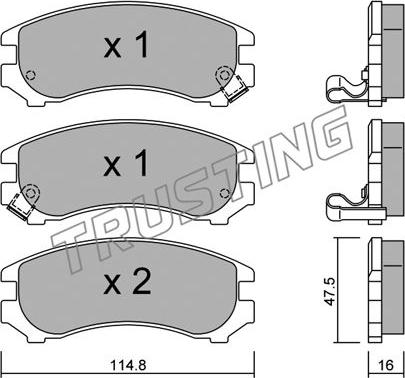 Trusting 239.1 - Тормозные колодки, дисковые, комплект autospares.lv