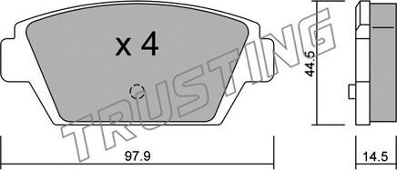 Trusting 235.0 - Тормозные колодки, дисковые, комплект autospares.lv