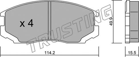 Trusting 230.0 - Тормозные колодки, дисковые, комплект autospares.lv