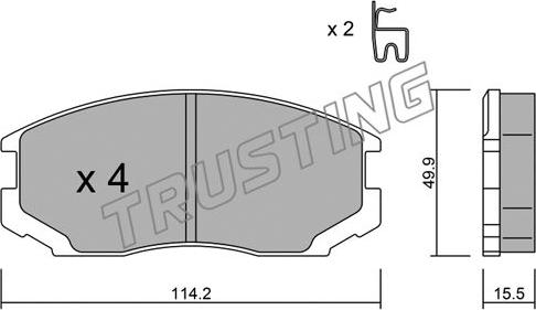 Trusting 230.1 - Тормозные колодки, дисковые, комплект autospares.lv