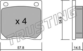 Trusting 238.0 - Тормозные колодки, дисковые, комплект autospares.lv