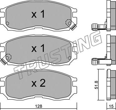 Trusting 233.0 - Тормозные колодки, дисковые, комплект autospares.lv