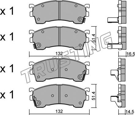 Trusting 232.0 - Тормозные колодки, дисковые, комплект autospares.lv