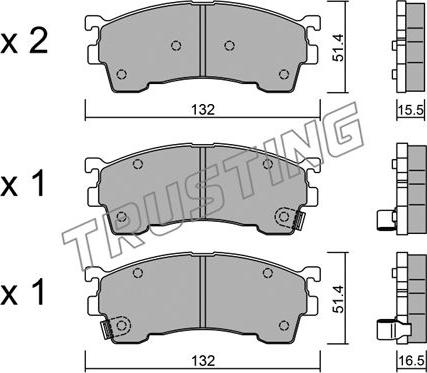 Trusting 232.1 - Тормозные колодки, дисковые, комплект autospares.lv