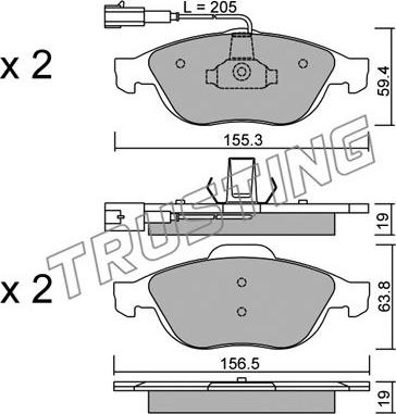 Trusting 229.0 - Тормозные колодки, дисковые, комплект autospares.lv