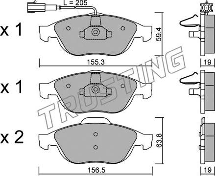 Trusting 229.1 - Тормозные колодки, дисковые, комплект autospares.lv